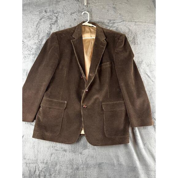 Men’s Brown Corduroy Orvis Sport Coat 48 Elbow Patches Excellent